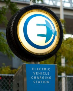 Sign for electric car charging station